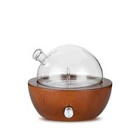 Waterless Essential Oil Aroma Diffuser, Natural Glass Oil Nebulizer for Home, Office, Spa Wood Base