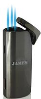 Personalized Caseti Basilisk Triple Jet Cigar Lighter - Gunmetal with Free Engraving