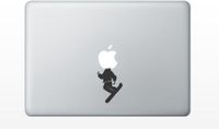 Snowboarding Snowboard Funny Cute Decal Sticker for Apple MacBook Laptop pro and air 13" 15" 17" Models Black