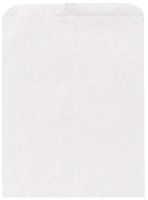 Made in USA 125-Count Party Favor White Kraft Paper Flat Merchandise Bags (8.5" X 11")