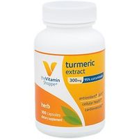 Turmeric Extract 300mg, Standardized Herb That Supports Cellular Health Provides Antioxidant Benefits with 95 Curcumin and 65mg of Calcium (100 Capsules) by The Vitamin Shoppe