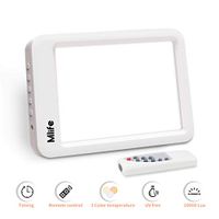 Mlife Light Therapy Lamp - 10000 LUX LED Diammable Brightness Levels and 3 Color Therapy Light with Remote Control - 2019 Portable Sunlight Lamp Light Mimic Therapy, White