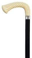 Einstein Walking Cane With a Twisted Rope, Opera-Style Handle. Classic look for a well-dressed person.
