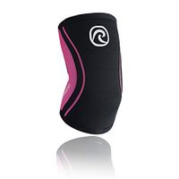 Rehband Rx Elbow Support 5mm - Small - Black/Pink - Tennis Elbow and Golfers Elbow Brace - Neoprene Elbow Sleeve for Weightlifting and Crossfit – Support for Elbow Pain & Tendonitis - 1 Sleeve