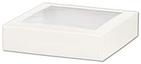 White Gift Box Lids with Window, 6 x 6 x 1 1/2"