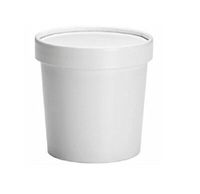 SafePro 16FCCW, 16 Oz. White Paper Soup Containers Combo With Lids, Catering Take Out Hot and Cold Deli Food Cups (100)