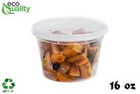 16 oz - 12 Count - Food Storage Plastic Deli Containers with Lids for Meal Prep, Soup, Deli, Lunch,Togo - Microwave Safe, Dishwasher Safe Containers, Heavy Duty Clear Plastic BPA Free (16 Ounce)