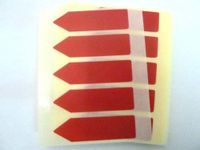 Minilabel 125 X Red Alert Arrow Labels , Unprinted / Write Your Own , Removable Low Tack Stickers For Documents, Letters Or Contracts