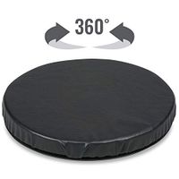HealthSmart Swivel Seat Cushion assists with 360 degree turns to facilitate transitions to sitting or standing, Black Leather, 15 Inches in Diameter