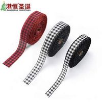 Xiton 1 Roll Christmas Ribbon Plaid Crafts Gift Wrapping Ribbons DIY Hair Bow Clips Fabric Xmas Ribbons Multipurpose Ribbon (Red&Black,6.3cm)