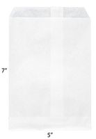 Novel Box® Plain White Print Paper Gift Candy Jewelry Merchandise Bag Bundle 5X7" (100 Count) + Custom NB Pouch