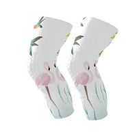 LORVIES Birds Flamingos and Flowers Knee Brace, Knee Compression Sleeve Support for Running, Arthritis, Meniscus Tear, Sports, Joint Pain Relief and Injury Recovery
