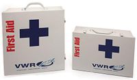 76049-056EA - Description : 75 Person 2-Shelf Metal First Aid Cabinet, ANSI A+, Type I & II with Medications - First Aid Metal Cabinets, ANSI A+, Type I & II, with Medications - Each
