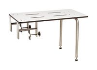Seachrome Portable Edge Mounted Tub Seat, ADA Compliant, 26.5-Inch x 15-Inch, Solid White Phenolic Top
