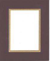 Pack of 5 11x14 Maroon & Gold Double Picture Mats Cut for 8x10 Pictures