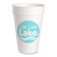 Live Love Lake Party Cups - Styrofoam 16oz 10 Pack