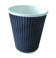 Rippled Paper Coffee Cup (Case of 1000), PacknWood - Disposable Hot Cocoa Drink Cups (8 oz, 3.1" x 3.7") 210GCR8N