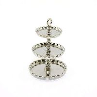 Silver 1/12 Dollhouse Miniature 3-Layer Rack Bracket Cake Stand Holder Model