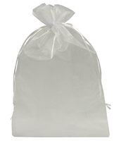 Ankirol 100pcs Sheer Organza Favor Bags 8 X 12" Large Organza Drawstring Bags (White)