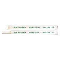 Eco-Products EPST770 7.75-Inch Clear Wrapped Straw - Case, 400/PK, 24 PK/CT