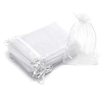 Dealglad 100pcs Drawstring Organza Jewelry Candy Pouch Party Wedding Favor Gift Bags (4x6, White)