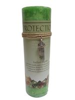 Indian Agate Crystal Energy Pillar Candle and Pendant Stone for Protection