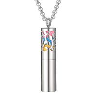 Vocheng Diffuser Necklace Essential Oil Container Pendant Necklace 316L Stainless Steel Aromatherapy Locket Jewelry Whistle Necklace Men/Women Gift (Silver Style P)