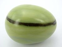 jennysun2010 1 Piece Natural Green Lemon Jade Gemstone Egg Crystal Healing Sphere Massage Finger Exercise 35x40mm