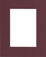 Pack of (5) 8x10 Acid Free White Core Picture Mats Cut for 5x7 Pictures in Maroon
