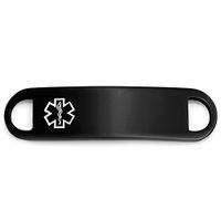 StickyJ USA Black Medical ID Tag for Bracelets