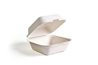 6" x 6" x 3" Compostable Burger Box, Heavy Duty, Off-White, Made from Sugarcane - Renewable, Sustainable and Biodegradable (400)