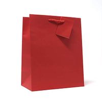 Allgala 12PK Value Premium Solid Color Paper Gift Bags (09"MED-Red-GP50051)