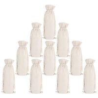 ElegantPark 40 Packs Canvas Wine Bags Bulk Wine Bottle Bags With Drawstring Reusable Wine Gift Bag Party Wedding Gifts
