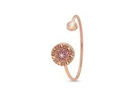 FlowerBurst and Cat Eye Diffuser Bracelet, 9 Diffuser Pads, 20mm Locket Size, Twisting Cuff Allows Easy (Rose Gold and Cat Eye)