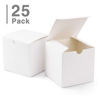 GSSUSA Small Gift Boxes 25Pack 4x4x4" White Kraft Gift Boxes with Lids for Gifts, Crafting, Cupcake Boxes