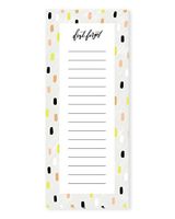 Modern to Do List. Home or Office. Stationery Notepad. 50 Sheets (3.625" x 8.5"). Black, Pink, Chartreuse Confetti. Chic Grocery List. Don't Forget.