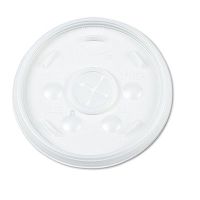 Dart 16SL Translucent Lid For Hot/Cold Foam Cup With Drilling For Sorbet