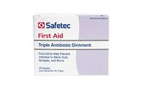 Safetec Triple Antibiotic .9 g. Pouch (25 Count Box) - First Aid Ointment for Minor Cuts, Scrapes and Burns (Pack of 6 Boxes)