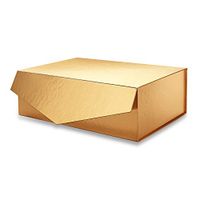 PACKHOME Gift Box 14x9.5x4.5 Inches, Large Gift Box with Lid, Bridesmaid Proposal Box, Sturdy Storage Box, Collapsible Gift Box with Magnetic Closure (Glossy Gold)