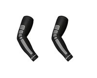 Arm Sleeve - Sports Compression Sleeves for Baseball, Basketball, Football, Cycling, Golf - Elbow Brace for Arthritis, Lymphedema - UV Protection, Tattoo Cover (1 Pair) (Black, L 11.8-14.2")