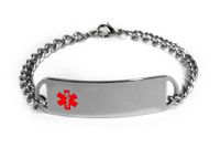 Adrenal Insufficiency Medical ID Alert Bracelet with Embossed Emblem from Stainless Steel. D-Style, Premium Series.
