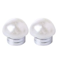 Lottoy 1 Pair Unisex Weight Loss Ear Stud, Healthy Stimulating Acupoints Magnetic Therapy Earrings,No Piercing (Pearl)