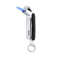 Metal Multi-Tool Double Jet Flame Butane Lighter Camping Outdoor Lighter Windproof Refillable Lighter Cigar Punch Lighter