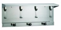 Bradley 9933-000000 Stainless Steel Utility Shelf with Mop and Broom Holder, 34" Width x 14" Height x 8" Depth