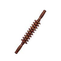 Jitnetiy Beech Massage Roller Handheld Muscle Release Roller Stick for Release Muscle Pain (Thick Axis, 10 Wheels)