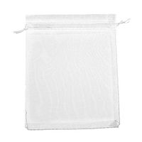 50 Pcs Organza Jewelry Gifts Drawable Box Wedding Gift Candy Mini Pouch Bag - White 9cm by 12cm Ameesi