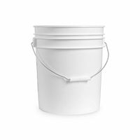 5 Gallon White Plastic Bucket Only - Durable 90 Mil All Purpose Pail - Food Grade Buckets NO LIDS Included - Contains No BPA Plastic - Recyclable - 10 Pack Buckets ONLY