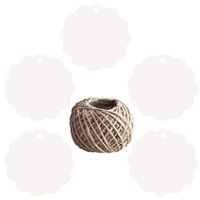 Toyvian 100pcs Kraft Paper Gift Tags Wedding Hanging Tags Decoration for Wedding Party with Jute Twine (White)