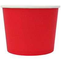 [50 Count] Red Paper Ice Cream Cups - 12 oz Eco-Friendly Dessert Containers - Perfect For Your Yummy Foods! Many Colors & Sizes - Frozen Dessert Supplies