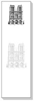 Ars Antigua Slim Writing Blocs (Notepads) • Notre-Dame, Paris • Vintage Engraving 1875 • Two Blocs of 50 Sheets Each - Total of 100 Printed Sheets